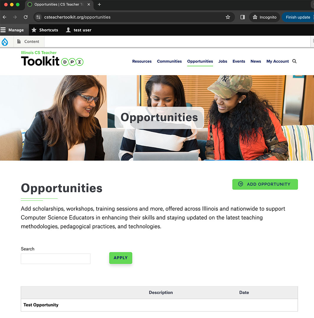 opportunities screenshot